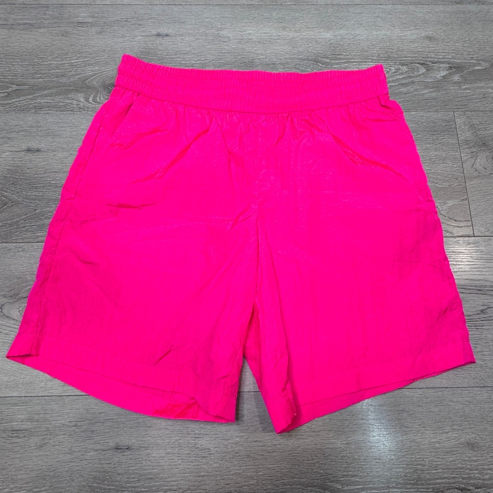 Future Collective Alani Noelle Neon‎ Pink Nylon Athletic Shorts Womens Medium
